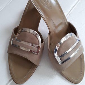 TOD'S slip-on suede leather sandals EUR37/US7